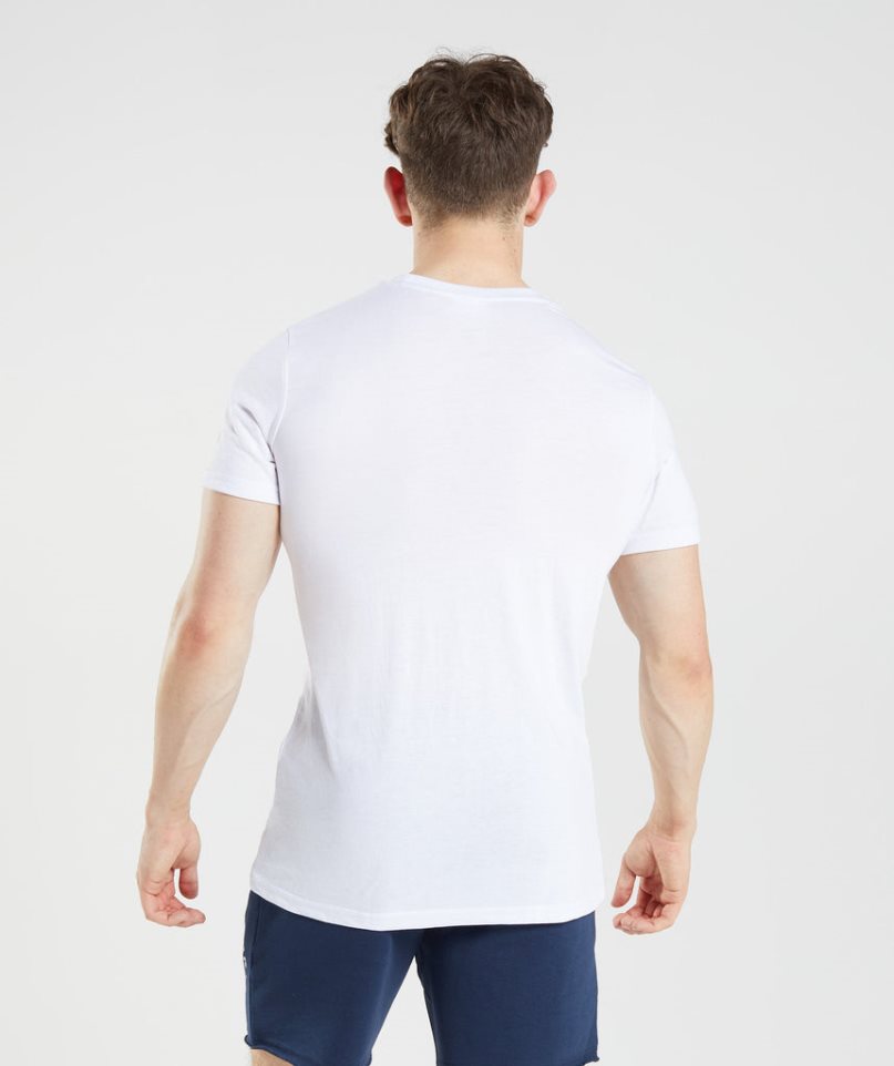 Men's Gymshark Legacy T-Shirts White | CA D73816